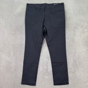 U-510 Mens 32x26 Slim Straight Chino Pants Dark Gray Stretch Cotton Casual EUC